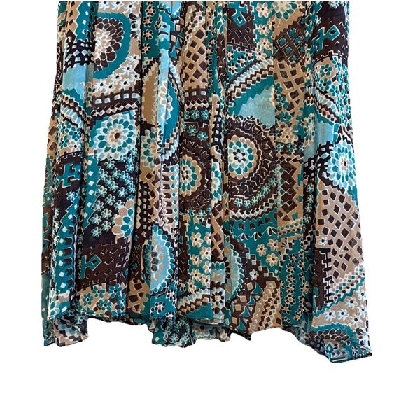 Dressbarn Tank Midi Shift Dress Brown Turquoise Paisley‎ Crochet NEW Sz 16W - Picture 6 of 13